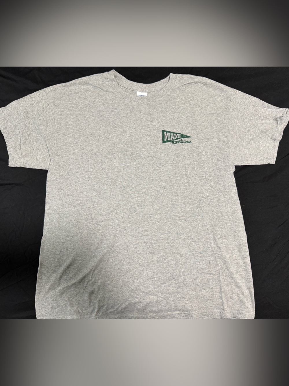 Gildan Gray University of Miami Short Sleeve Tee Shirt